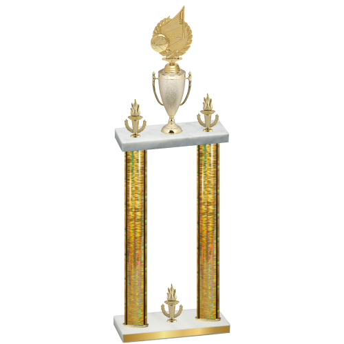 Double Gold Glacier Victory Volleyball Trophy