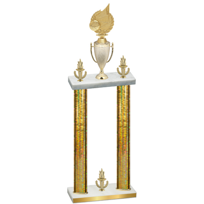 Double Gold Glacier Victory Volleyball Trophy