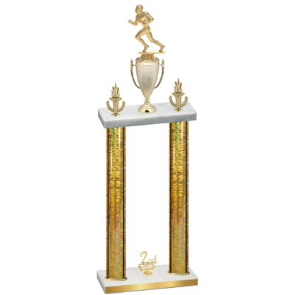 Double Gold Glacier Second Place Football Trophy