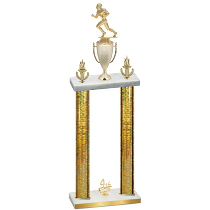 Double Gold Glacier Fourth Place Football Trophy