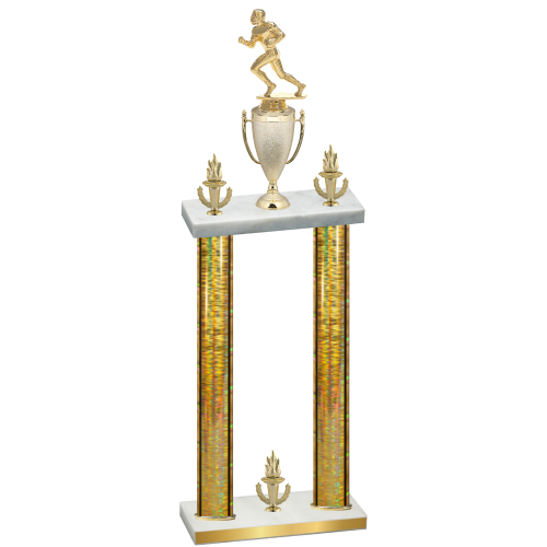 Double Gold Glacier Victory Football Trophy