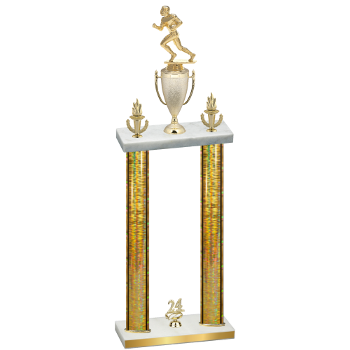 Double Gold Glacier Year Football Trophy