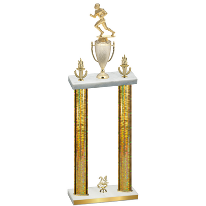 Double Gold Glacier Year Football Trophy