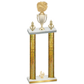 Double Gold Glacier Fourth Place Cheerleading Trophy