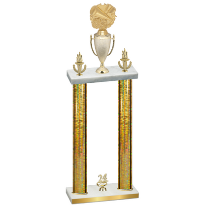 Double Gold Glacier Year Cheerleading Trophy