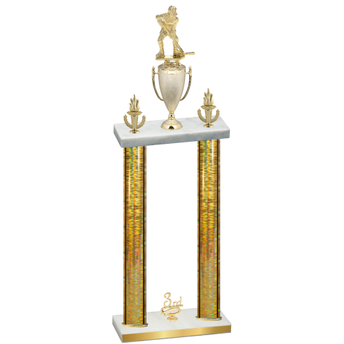 Double Gold Glacier Third Place Hockey Trophy