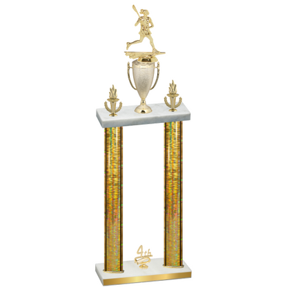 Double Gold Glacier Fourth Place Lacrosse Trophy