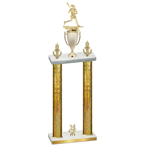 Double Gold Glacier Year Lacrosse Trophy