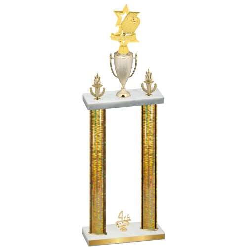 Double Gold Glacier Fourth Place Pickleball Trophy