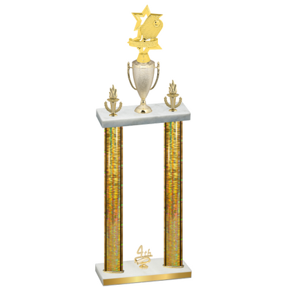 Double Gold Glacier Fourth Place Pickleball Trophy