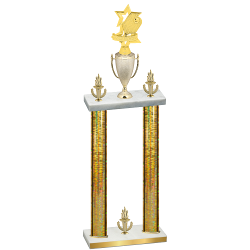 Double Gold Glacier Victory Pickleball Trophy