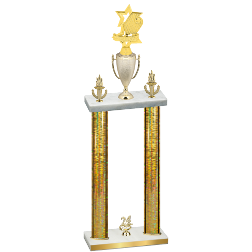 Double Gold Glacier Year Pickleball Trophy