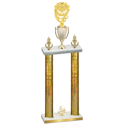 Double Gold Glacier Fourth Place Pickleball Trophy