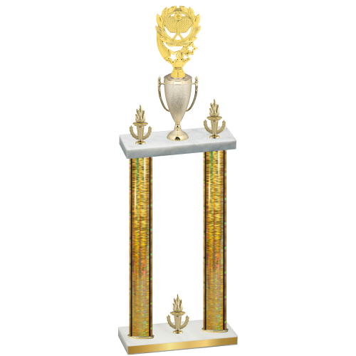 Double Gold Glacier Victory Pickleball Trophy