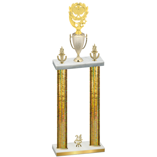 Double Gold Glacier Year Pickleball Trophy
