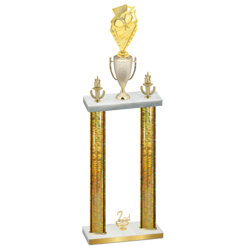 Double Gold Glacier Second Place Pickleball Trophy