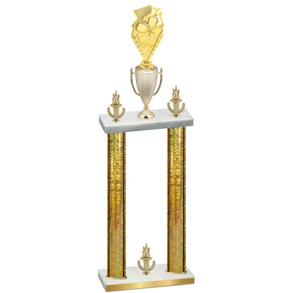 Double Gold Glacier Victory Pickleball Trophy