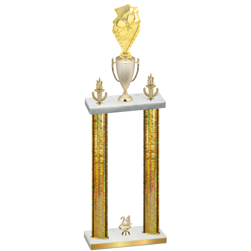 Double Gold Glacier Year Pickleball Trophy
