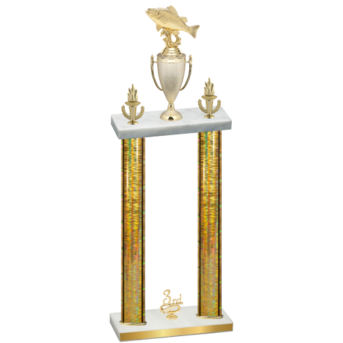 Double Gold Glacier Third Place Fishing Trophy