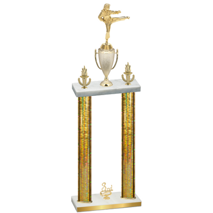 Double Gold Glacier Third Place Karate Trophy
