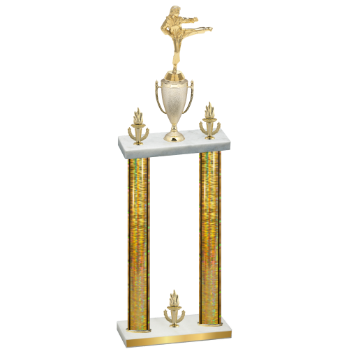 Double Gold Glacier Victory Karate Trophy