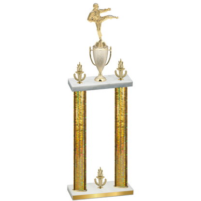 Double Gold Glacier Victory Karate Trophy