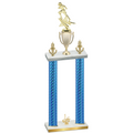 Double Blue Carbon Fiber First Place Football Trophy