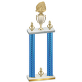 Double Blue Carbon Fiber Victory Soccer Trophy