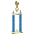 Double Blue Carbon Fiber Third Place Rugby Trophy