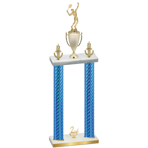 Double Blue Carbon Fiber Second Place Tennis Trophy