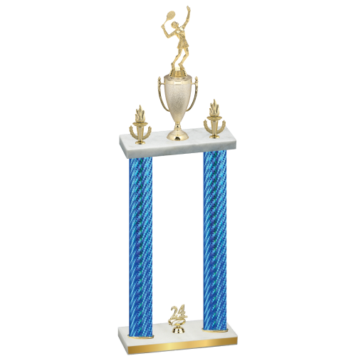 Double Blue Carbon Fiber Year Tennis Trophy