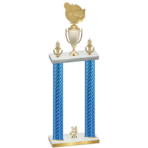 Double Blue Carbon Fiber Year Tennis Trophy