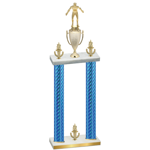 Double Blue Carbon Fiber Victory Wrestling Trophy