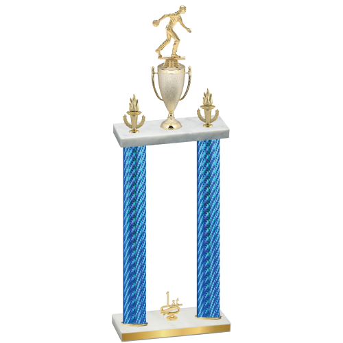 Double Blue Carbon Fiber First Place Bowling Trophy