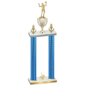 Double Blue Carbon Fiber First Place Volleyball Trophy