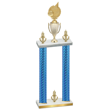 Double Blue Carbon Fiber Victory Volleyball Trophy