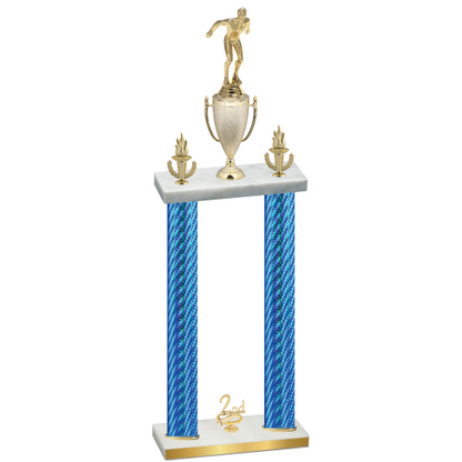 Double Blue Carbon Fiber Second Place Swimming Trophy