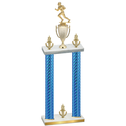 Double Blue Carbon Fiber Victory Football Trophy