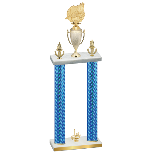 Double Blue Carbon Fiber First Place Swimming Trophy