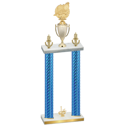 Double Blue Carbon Fiber First Place Swimming Trophy