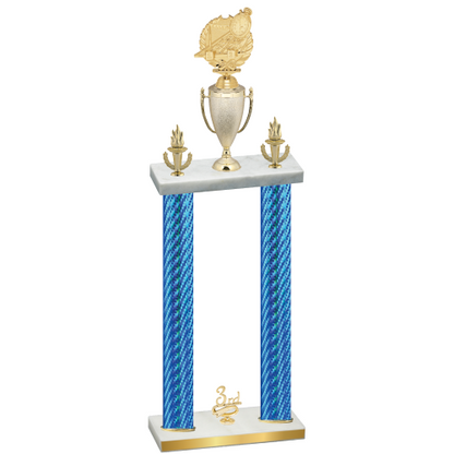 Double Blue Carbon Fiber Third Place Swimming Trophy