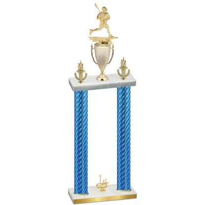 Double Blue Carbon Fiber First Place Lacrosse Trophy