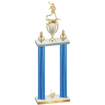 Double Blue Carbon Fiber First Place Lacrosse Trophy