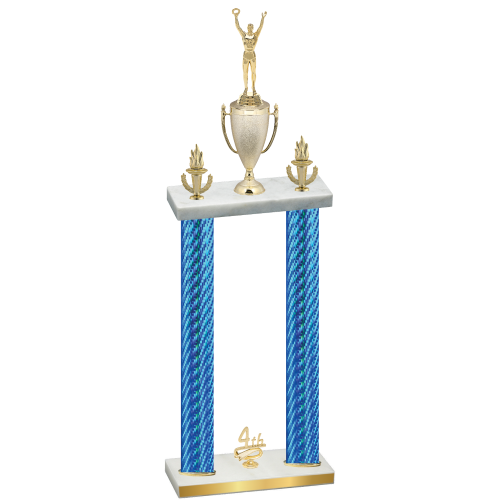 Double Blue Carbon Fiber Fourth Place Victory Trophy