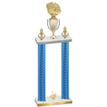 Double Blue Carbon Fiber First Place Basketball Trophy