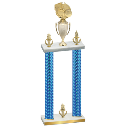 Double Blue Carbon Fiber Victory Basketball Trophy