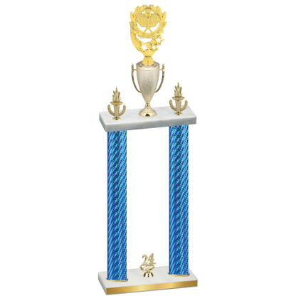 Double Blue Carbon Fiber Year Pickleball Trophy