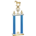 Double Blue Carbon Fiber First Place Horses Trophy