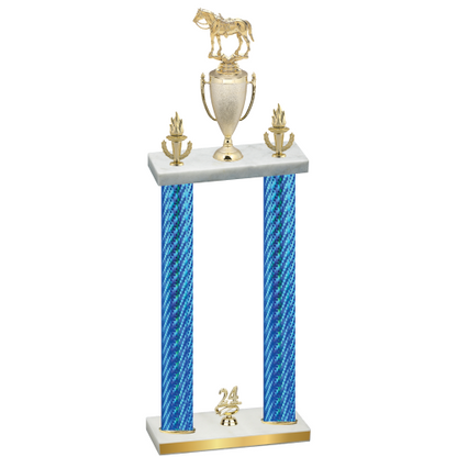 Double Blue Carbon Fiber Year Horses Trophy