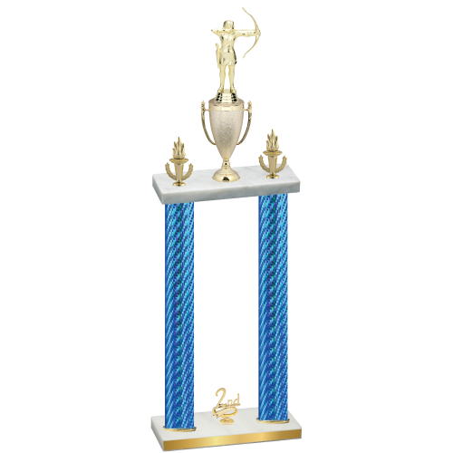 Double Blue Carbon Fiber Second Place Archery Trophy